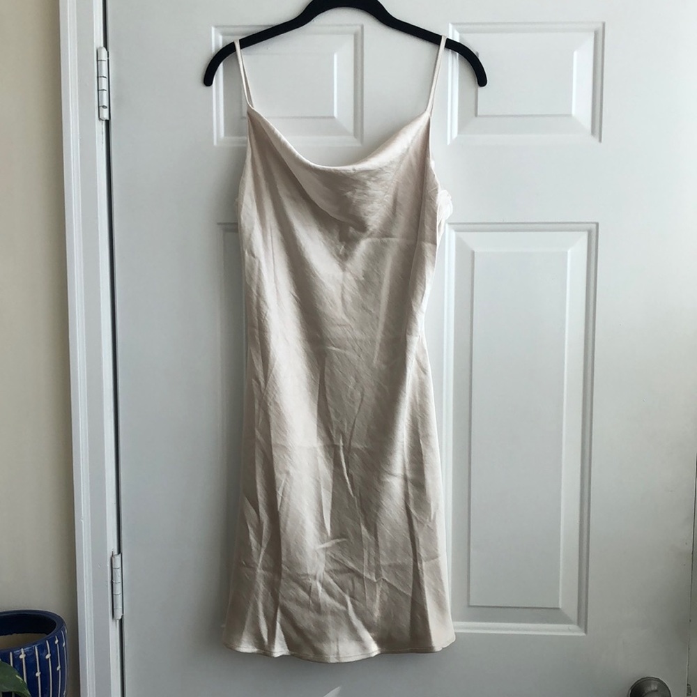 Ventura cream mini slip dress.